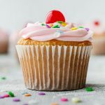 pink cupcake red cherry