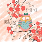 perfect owl art print floral botanical by Jennifer Reid