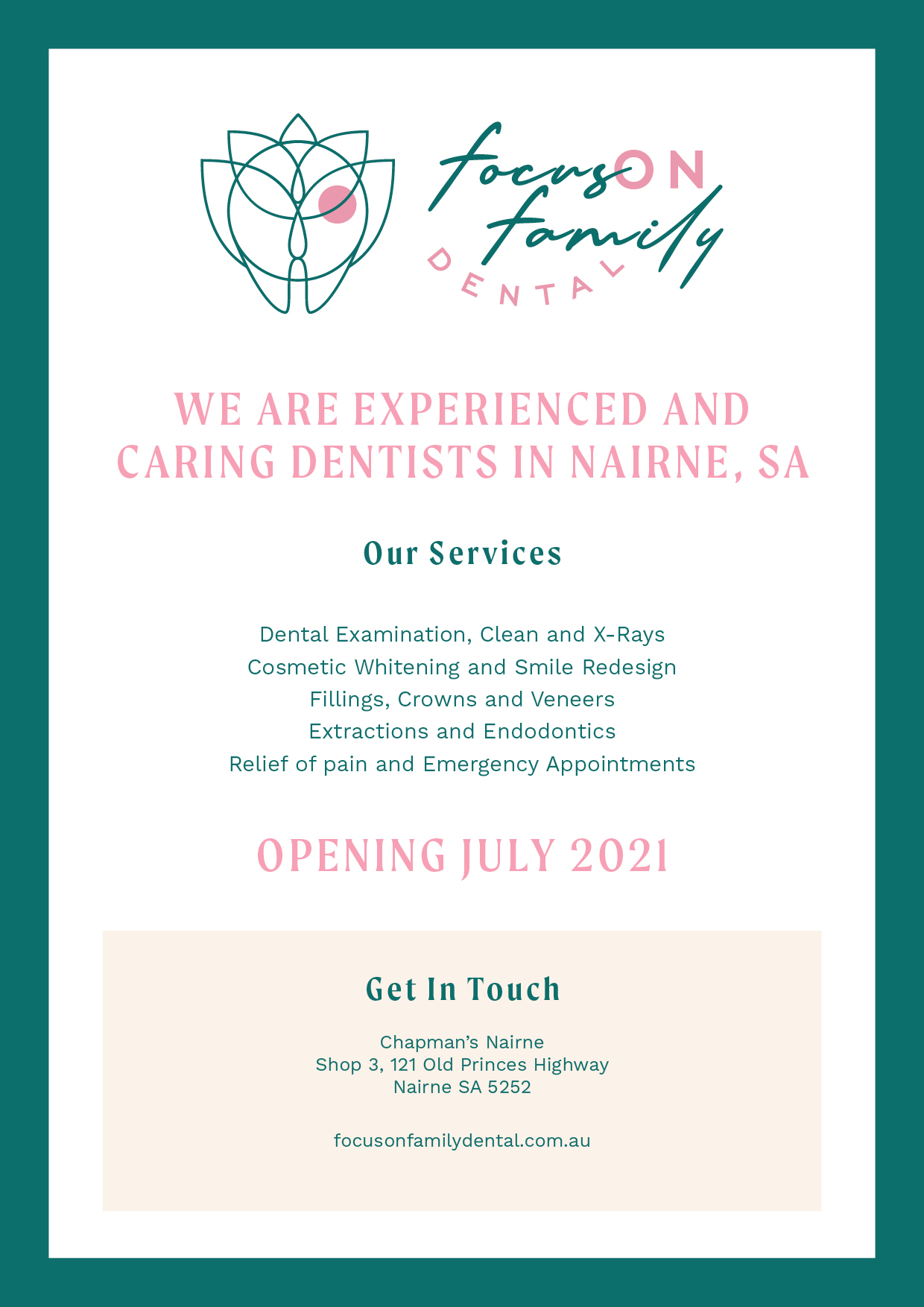 Focus Dental Flyer Design by Jennifer Reid