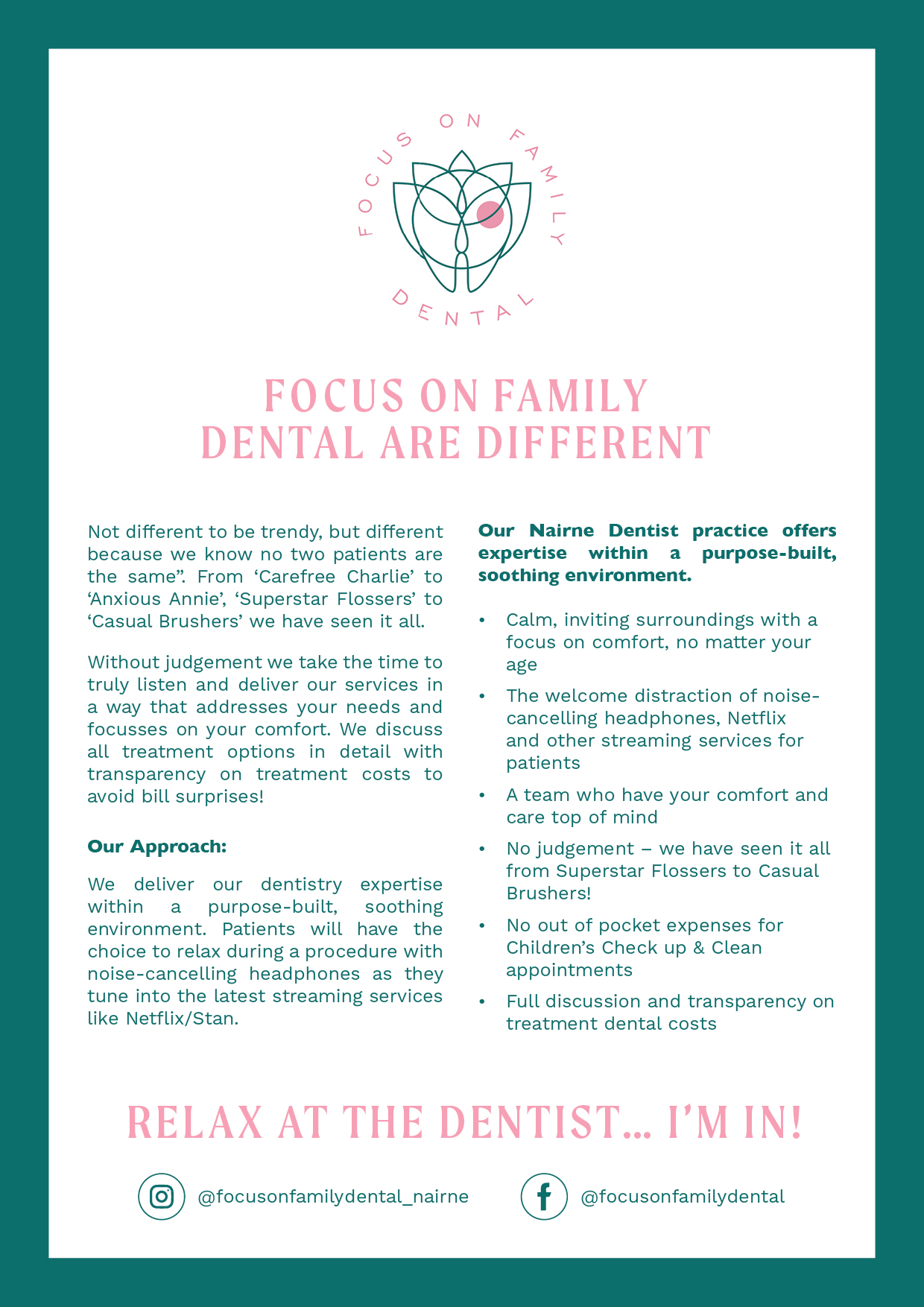 Focus Dental Flyer Design by Jennifer Reid