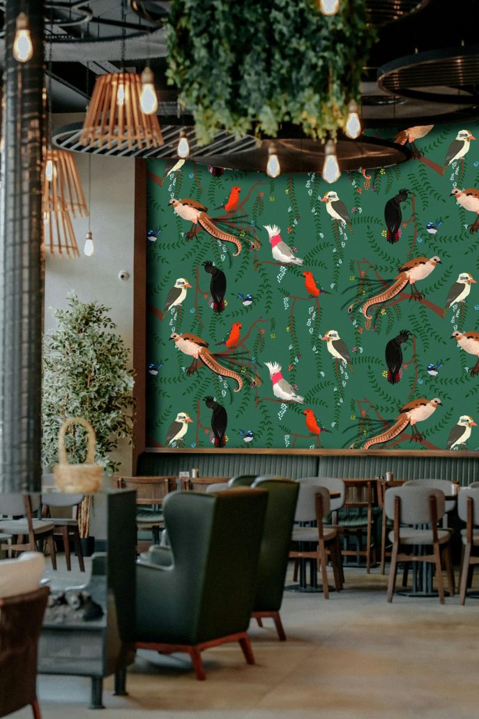 green australian bush wallpaper birds eucalyptus lyre bird cockatoo galah kookaburra rosella