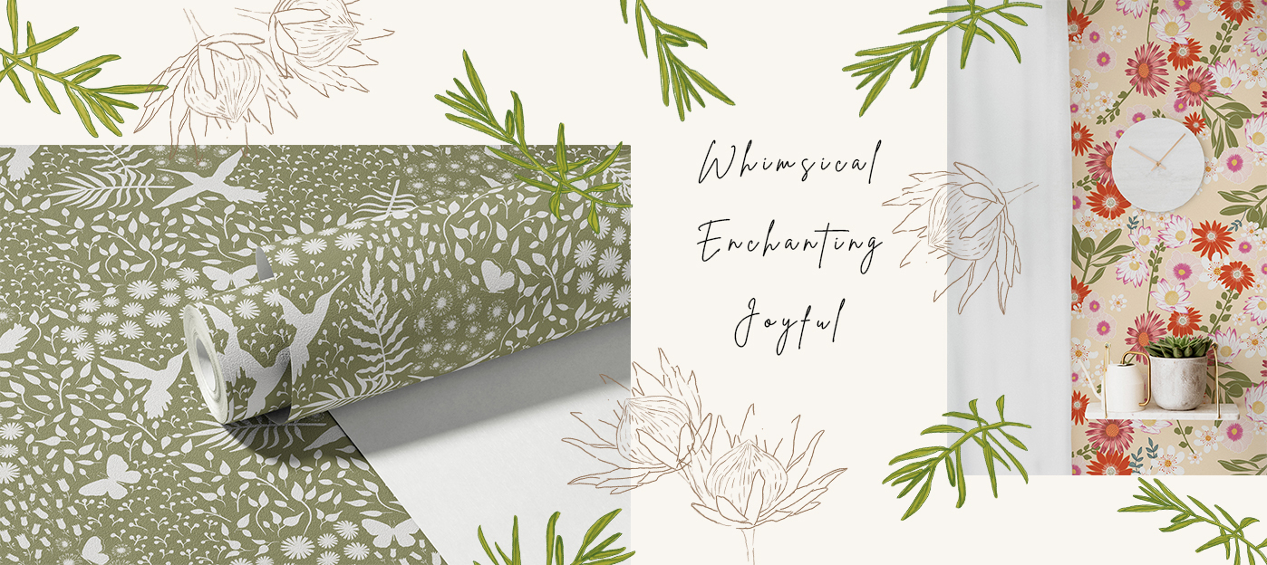 surface pattern design illustration botanical wallpaper