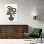 protea vase art print botanical wallpaper interior design jennifer reid