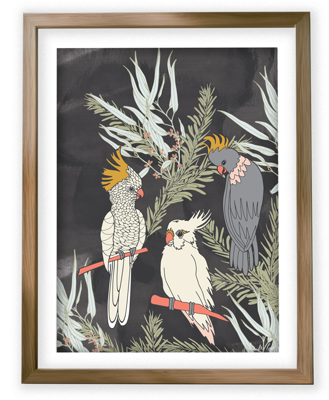 Cockatoo Friends Fine Art Print by Jennifer Reid