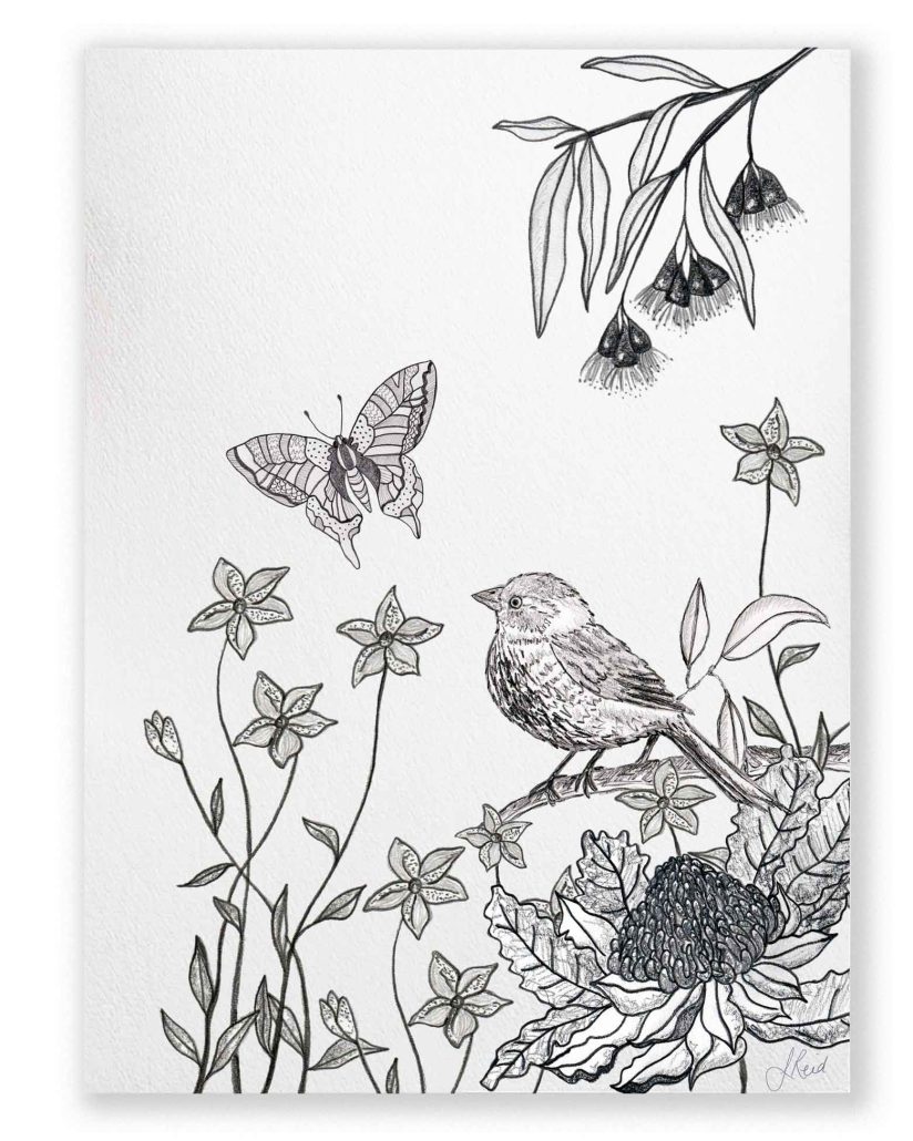 Love-Story-Bird-&-Butterfly-Print-by-Jennifer-Reid