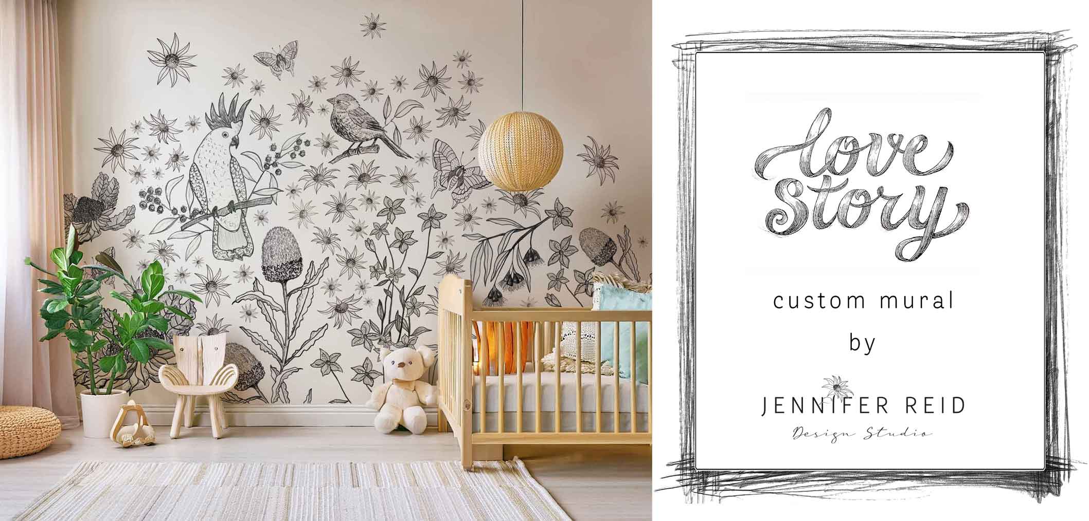 Love Story Nursery Mural by Jennifer Reid