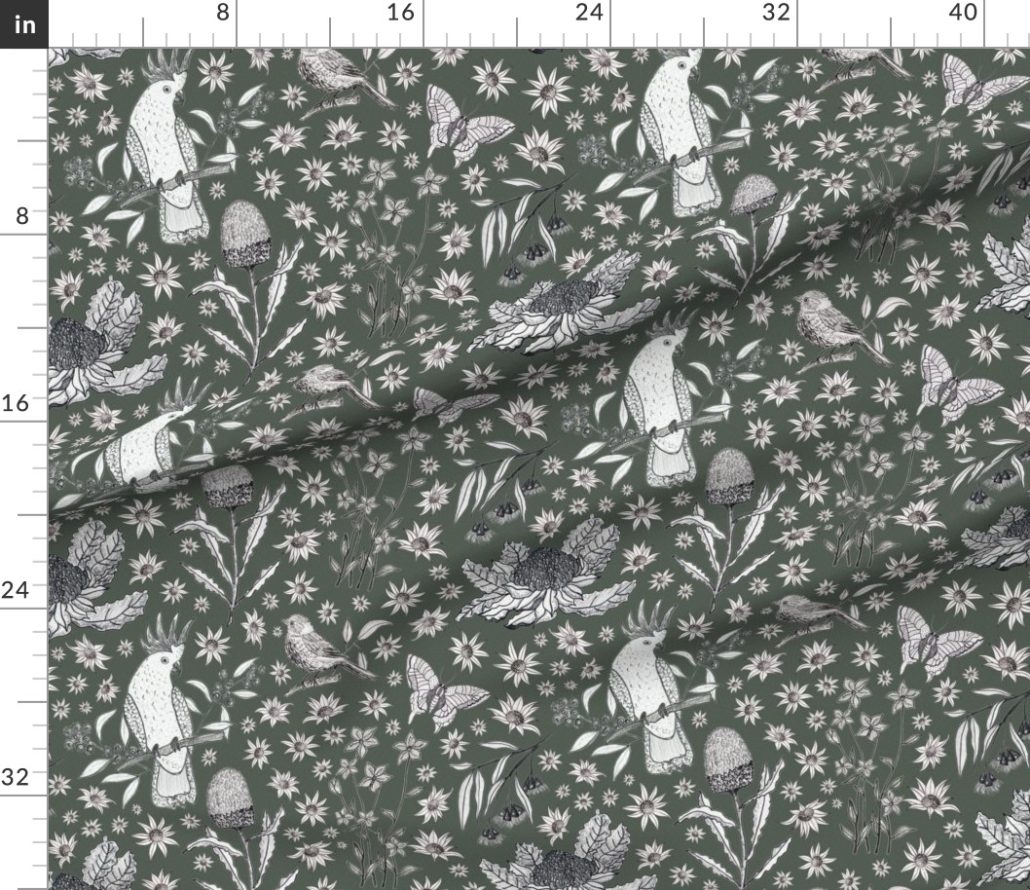 green love story fabric