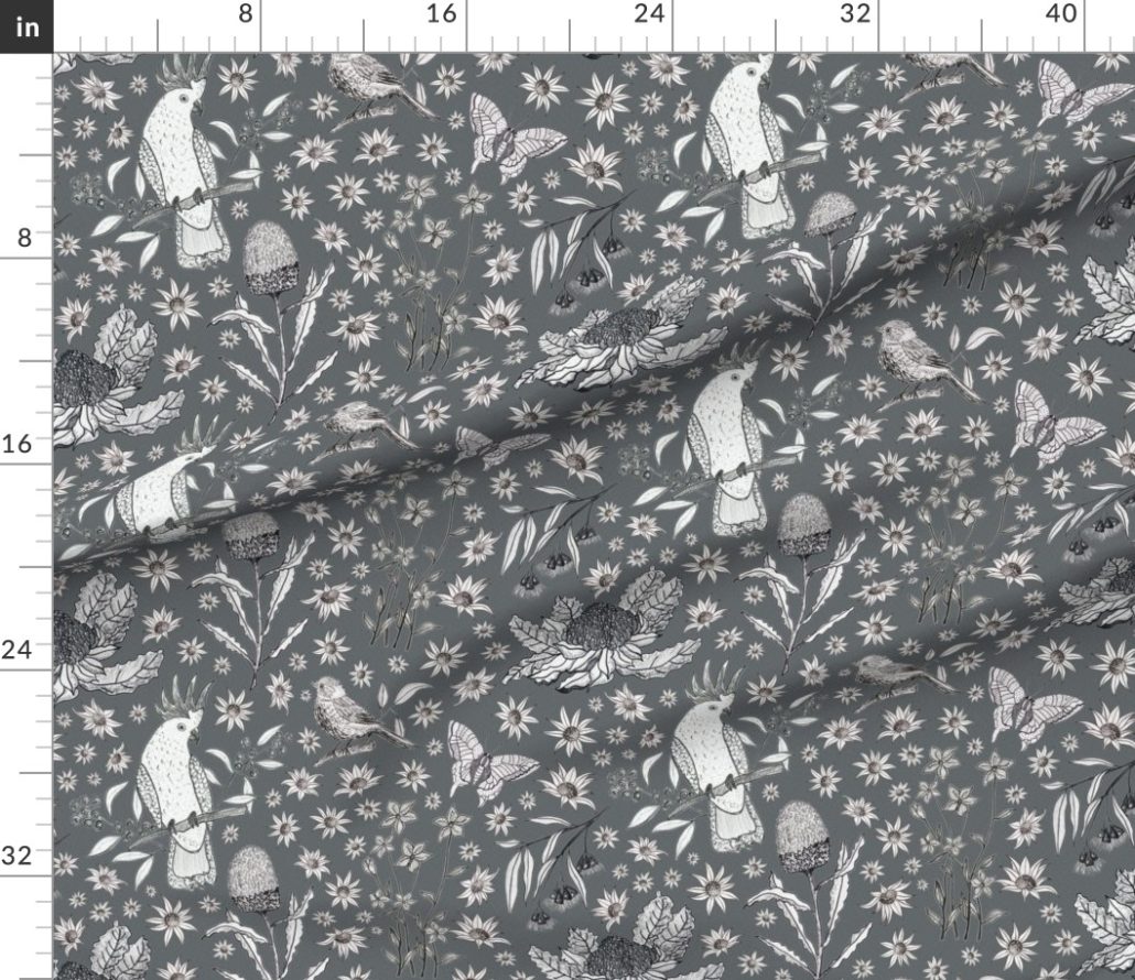 grey love story fabric