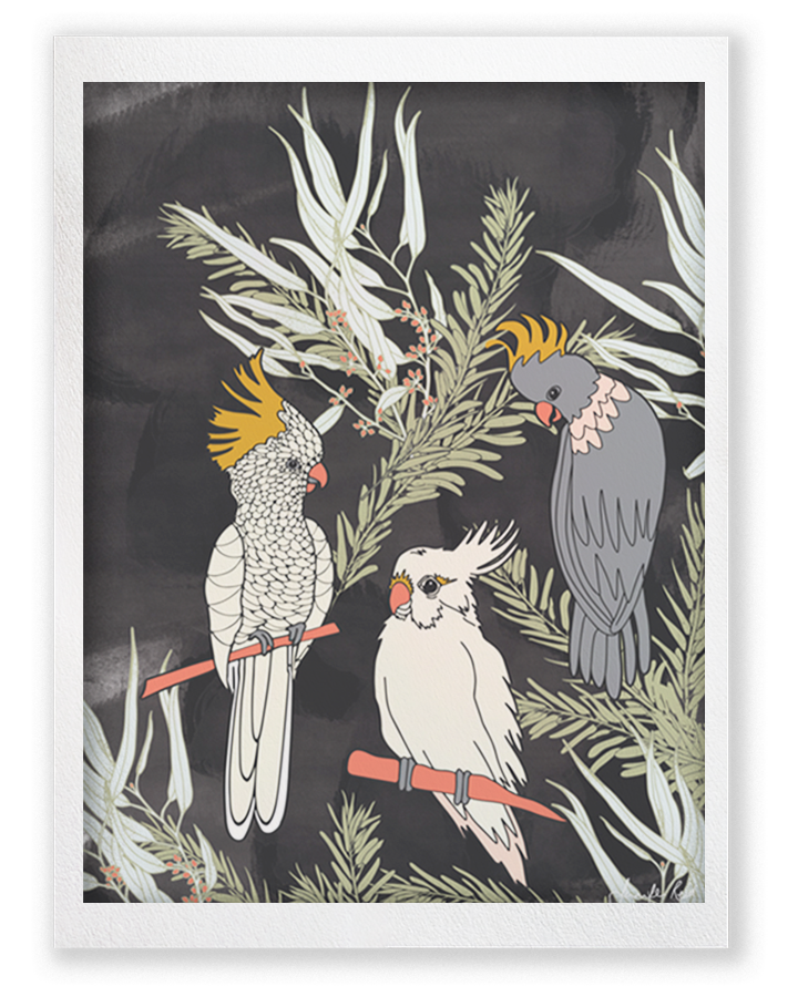 Cockatoo-Friends-Fine-Art-Print-by-Jennifer-Reid