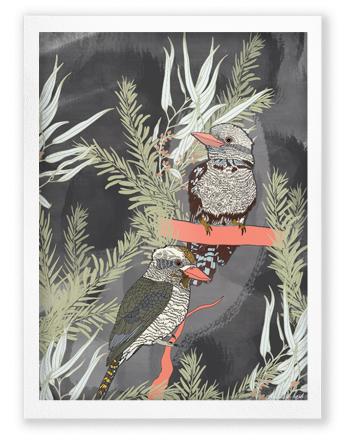kookaburra-friends-art-print-by-jennifer-reid